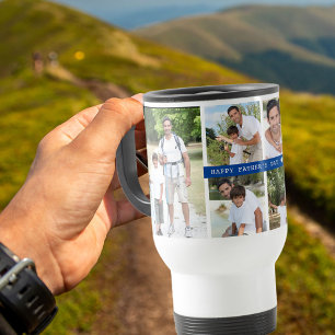 Taza De Viaje Collage de fotos del Día del Padre 6 fotos y año