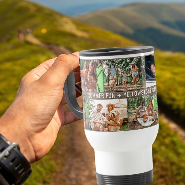 Taza De Viaje Collage de fotos familiar - Añadir 9 fotos y texto (Subido por el creador)