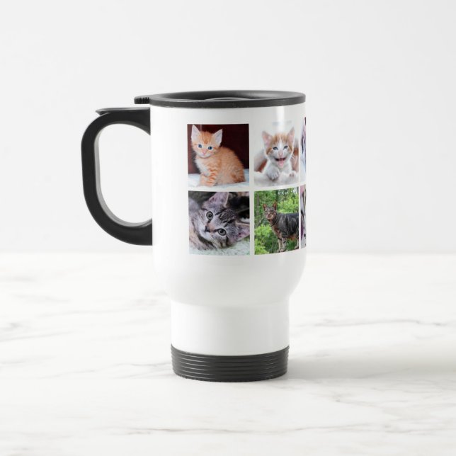 Taza De Viaje Collage de fotos Mascota familiar (Izquierda)