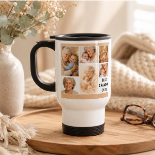 Taza De Viaje Collage de fotos personalizadas de la abuela Día