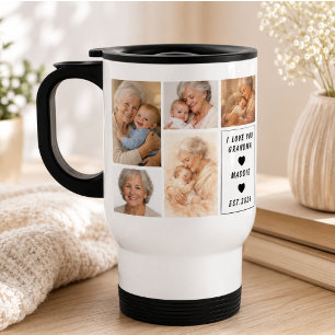 Taza De Viaje Collage de Fotos Personalizado de Abuela Día de