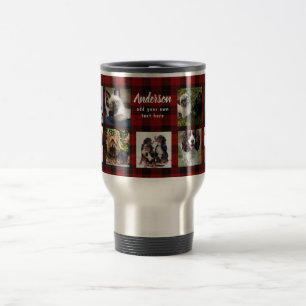Taza De Viaje Collage de fotos Regalo Gato Perro Caballo Rojo Ta