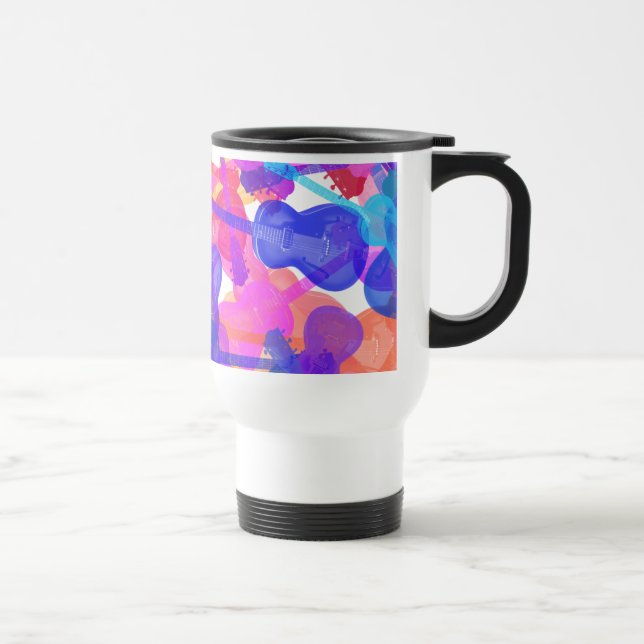 Taza De Viaje Collage de guitarra de colores (Derecha)