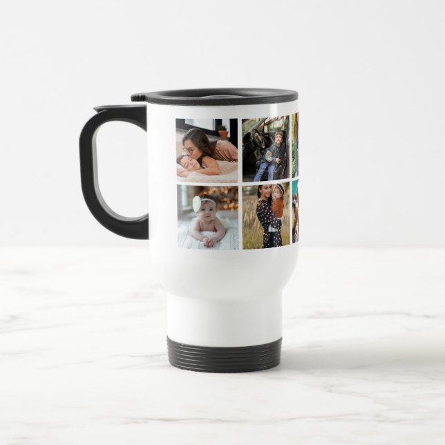 Taza De Viaje Collage de personalizado 10 fotos (Izquierda)