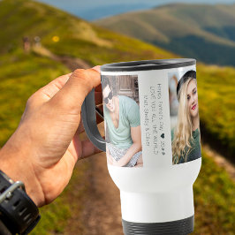 Taza De Viaje Collage del Día del Padre con 3 fotos y texto Pers