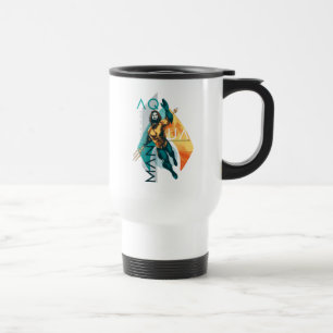 Taza De Viaje Collage modernista de Aquaman el   Aquaman