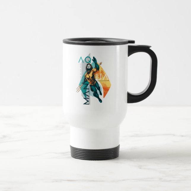 Taza De Viaje Collage modernista de Aquaman el | Aquaman (Derecha)