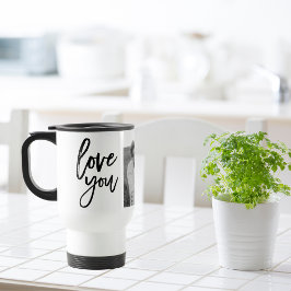 Taza De Viaje Collage moderno Couple Photo & Love You Beauty Gif