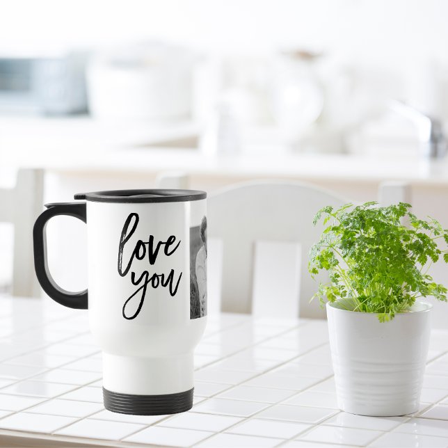 Taza De Viaje Collage moderno Couple Photo & Love You Beauty Gif (Subido por el creador)