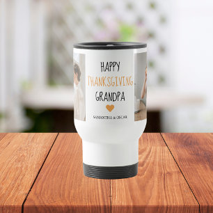 Taza De Viaje Collage moderno foto Feliz abuelo de Acción de Gra