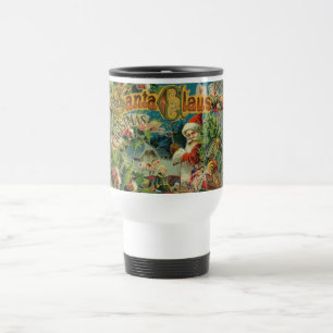 Taza De Viaje Collage Navideño de Papá Noel Victoriano Antiguo