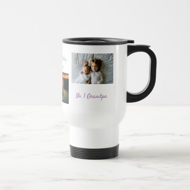 Taza De Viaje Collage personalizado 3 Foto Abuela personalizada (Derecha)