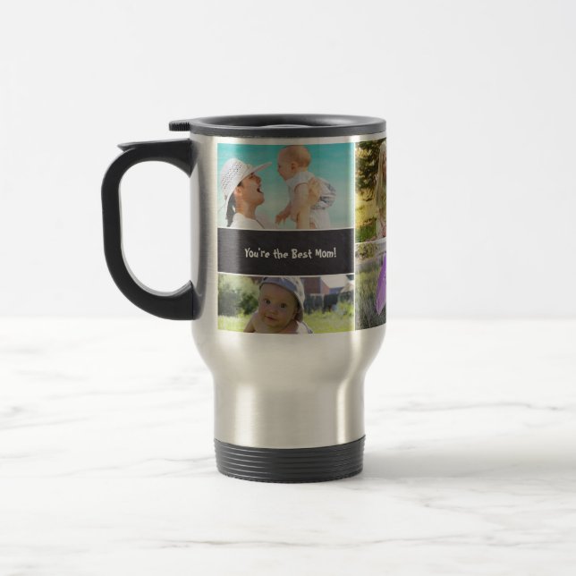 Taza De Viaje Collage personalizado 6 Fotos, personalizadas, ano (Izquierda)