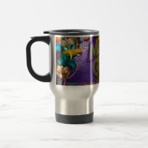 Taza De Viaje Collares de perlas de SlipperyJoe's Mardi Gras dob