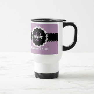 Taza De Viaje Color conocido de encargo B6 del monograma más