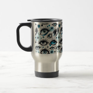 Taza De Viaje Color de los ojos azules y pestañas