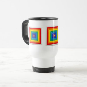 Taza De Viaje Color Pop Geométrico Moderno