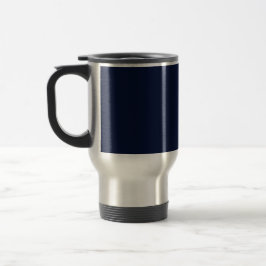 Taza De Viaje Color sólido azul de la marina de medianoche
