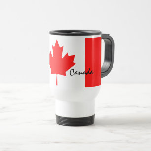 Taza De Viaje Colores de la bandera de la hoja de arce de Canadá