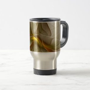 Taza De Viaje Colores de metales preciosos, arte fractal abstrac