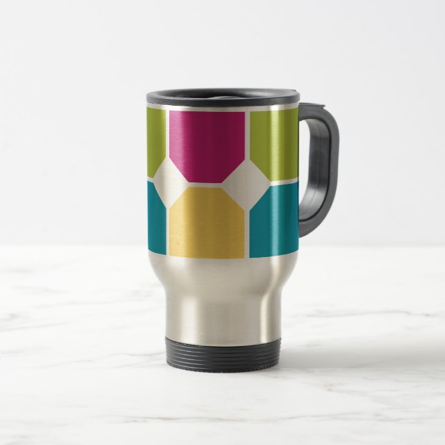 Taza De Viaje COLORES DE VERANO Cuadranas Monograma OPCIONAL (Anverso derecho)