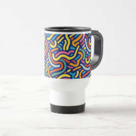 Taza De Viaje Colorful Abstract Flow Mug