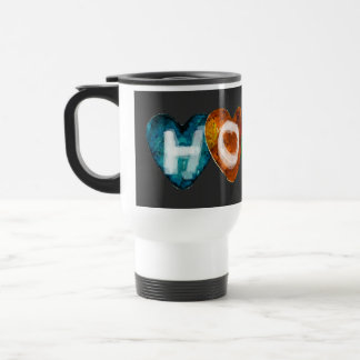 Taza De Viaje Colorful HOPE Hearts – Inspirational Love Typograp