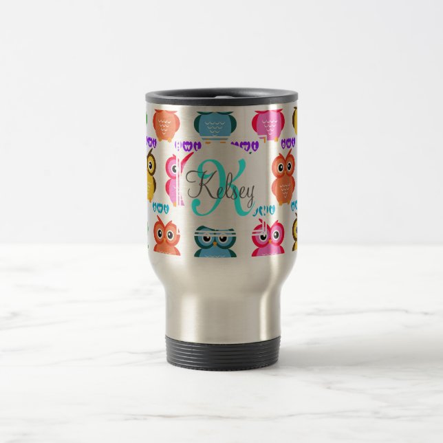 Taza De Viaje Colorido posea el monograma (Centro)