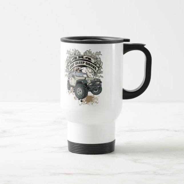 Taza De Viaje Coma, duerma, conduzca 4x4 (Derecha)