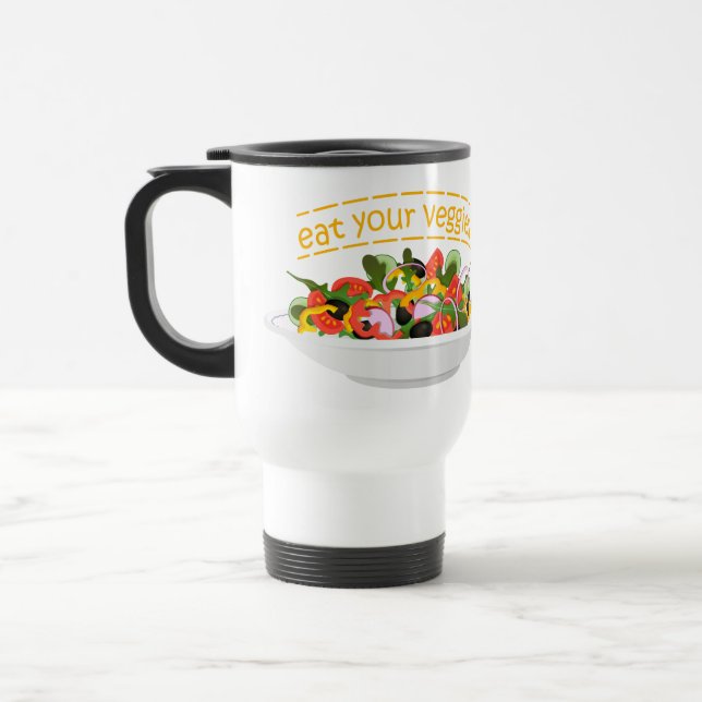 Taza De Viaje Coma tus verduras Cita cuenco de ensaladas frescas (Izquierda)