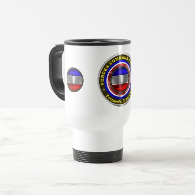 Taza De Viaje Comando de Fuerzas Armadas FORSCOM (Anverso izquierdo)