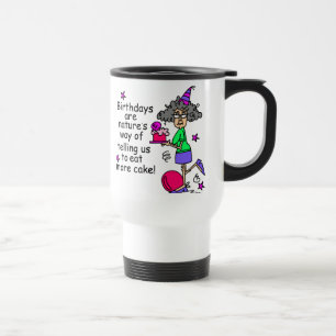Taza De Viaje Comer más humor de cumpleaños de pasteles