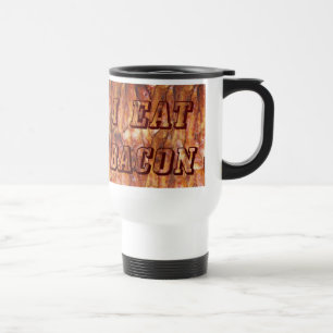 Taza De Viaje Comí Bacon Text con fondo
