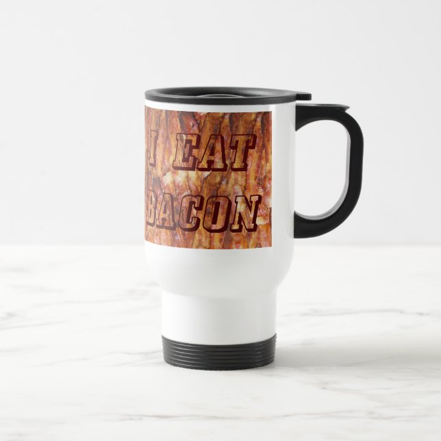 Taza De Viaje Comí Bacon Text con fondo (Derecha)