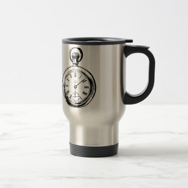 Taza De Viaje Como Ilustracion de reloj de bolsillo (Derecha)
