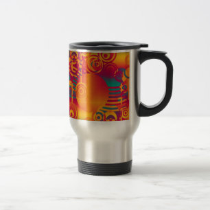 Taza De Viaje Composición de fondo - Círculo Colorido Moderno