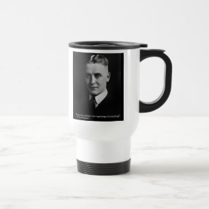 Taza de viaje con cita "Amor/Principio" de Scott F