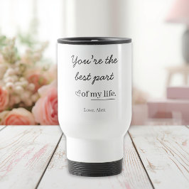 Taza de viaje con cita de amor personalizada moder