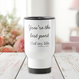 Taza de viaje con cita de amor personalizada moder
