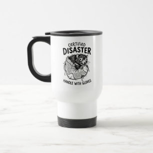 Taza de viaje con citas divertidas de desastres