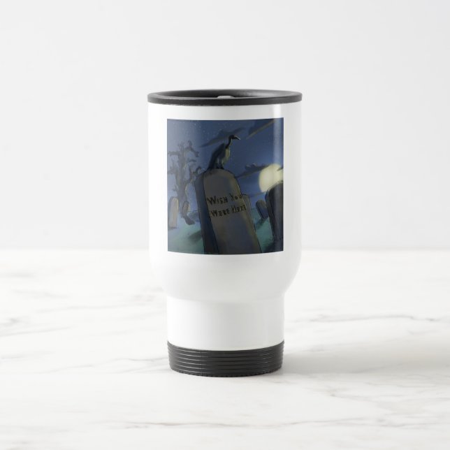Taza de viaje con cómic divertido de lápida de Hal (Centro)