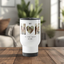 Taza de viaje con corazón de MAMÁ con foto persona