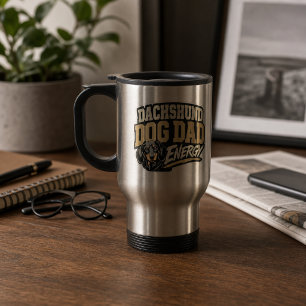 Taza de viaje con energía de papá perro Dachshund