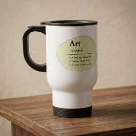 Taza de viaje con estilo de diccionario de arte pe