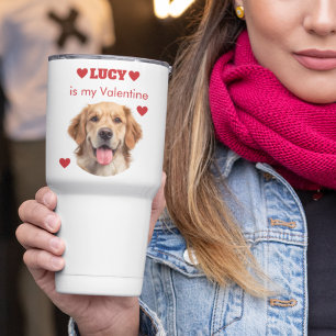 Taza de viaje con foto de perro personalizada para