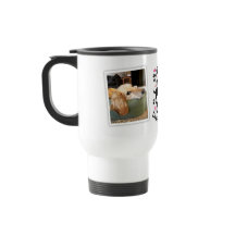 Taza de viaje con foto de una chica que ama a los