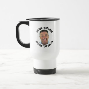 Taza de viaje con foto personalizada de texto de t