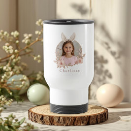 Taza de viaje con foto personalizada del conejo de