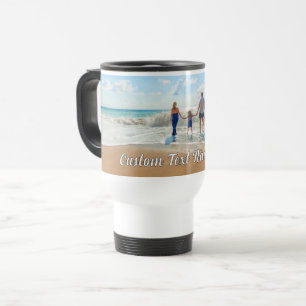 Taza de viaje con foto personalizada y texto perso