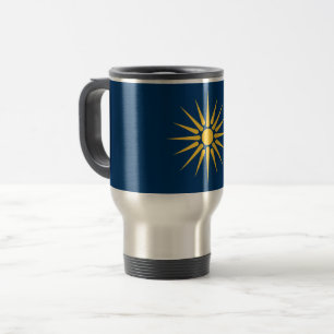 Taza de viaje con la bandera de Macedonia, Grecia